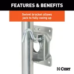 CURT Marine Trailer Jack with 6" Wheel, 1,000 lbs. Capacity, 10" Travel thumbnail 4