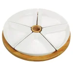 Elama Signature Collection 7-Piece White Stoneware Appetizer Serving Set with thumbnail 1