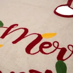 Glitzhome 48 in. LED Embroidered Linen Christmas Tree Skirt - Merry Christmas thumbnail 2