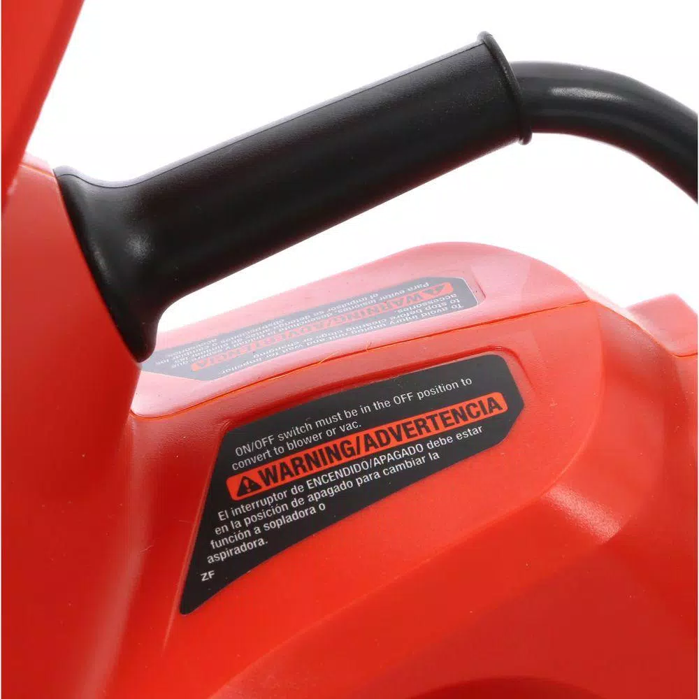 BLACK+DECKER 12-Amp Corded Electric 3-in-1 Handheld Leaf Blower, Vacuum, and Mulcher, 230 MPH, 385 CFM