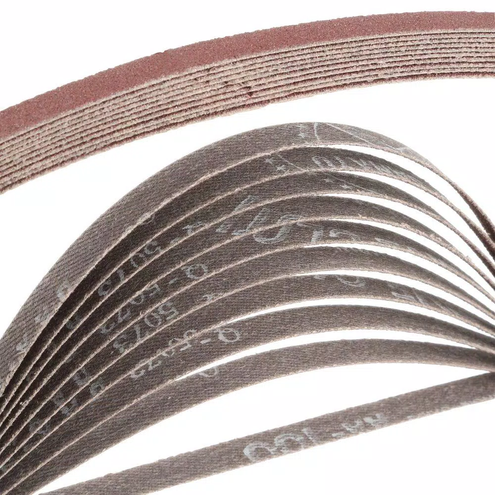 Makita 100-Grit Aluminum Oxide Abrasive Belts, 3/8 in. x 21 in. (10-Pack)