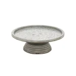 LITTON LANE 13 in. Round Iron Metal Cake Stand with Distressed Gray and Black Finish thumbnail 1