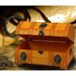 Vintiquewise 12 in. Wooden Pirate Treasure Chest with Lion Ring Handles and Antiqued Hardware thumbnail 3