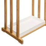 Honey-Can-Do 3-Tier Bamboo and White Freestanding Bathroom Towel Rack thumbnail 5
