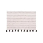 3R Studios Grey Striped Cotton Woven Throw Blanket with Tassels thumbnail 5