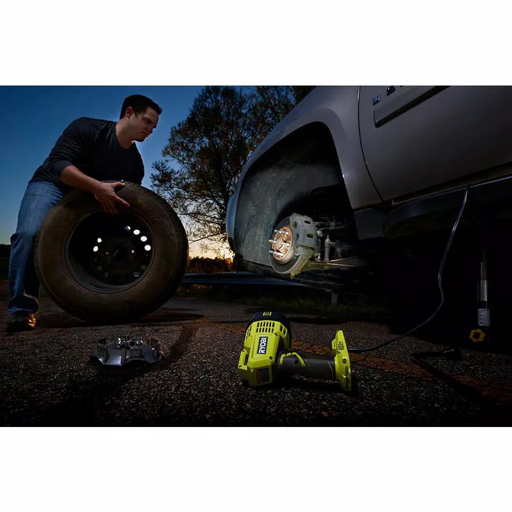 RYOBI 18V ONE+ Hybrid LED Spotlight with 12V Automotive Cord, 2500 Lumens