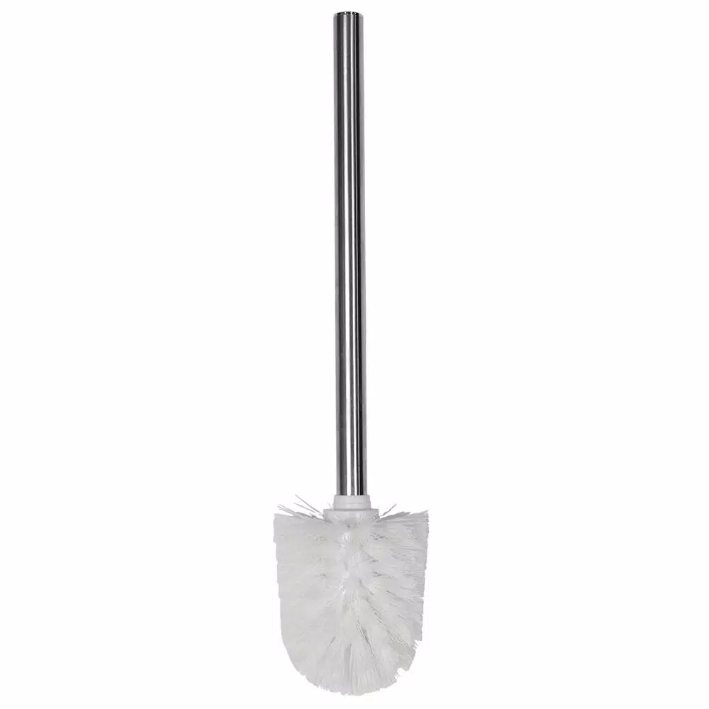Unbranded Stainless Steel Handle Toilet Brush with Holder, Silver