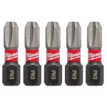 Milwaukee SHOCKWAVE 1 in. #3 Phillips Impact Duty Steel Insert Bits, 5-Pack thumbnail 1
