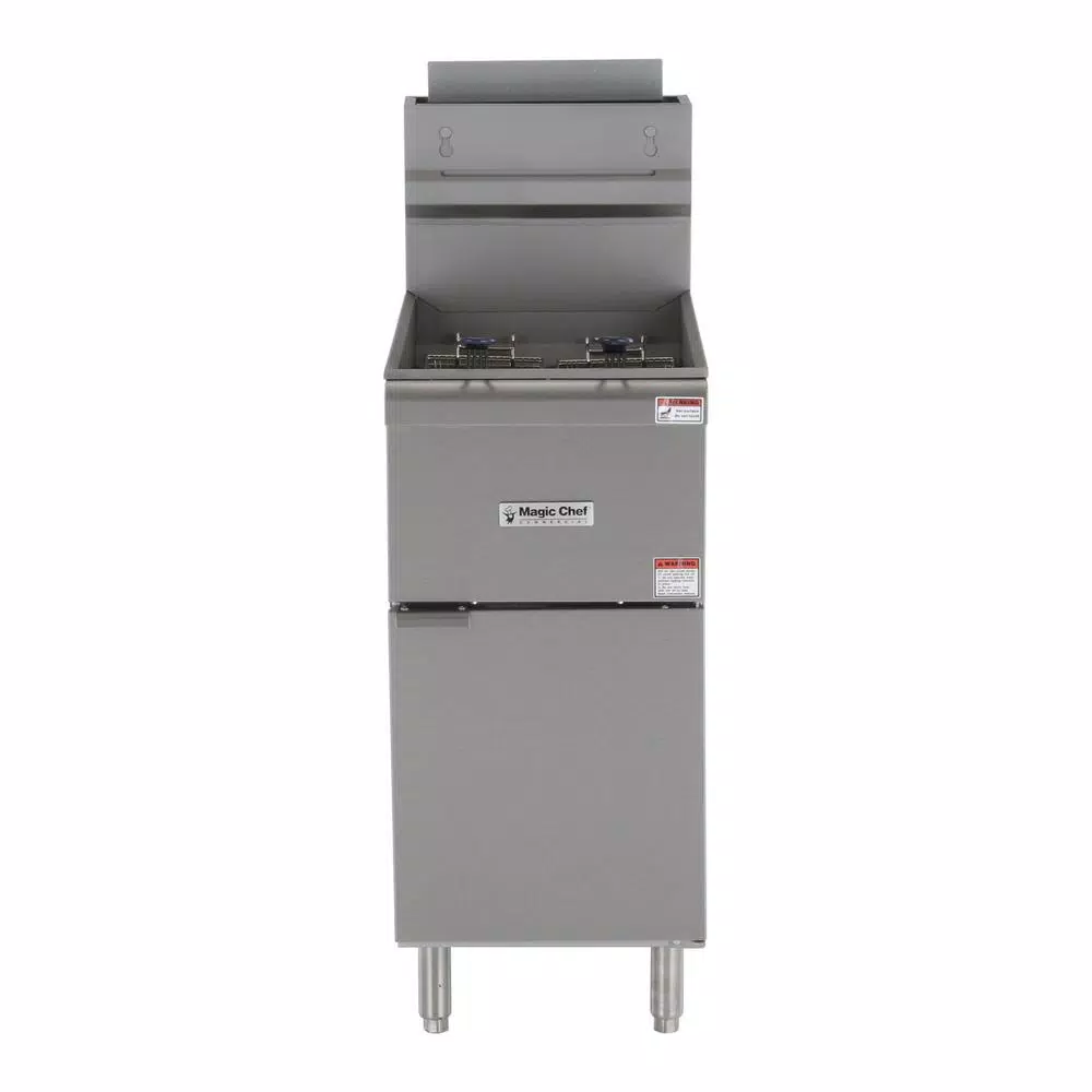 Magic Chef 35 Qt. Stainless Steel Commercial Propane Gas Deep Fryer with 4 Burners