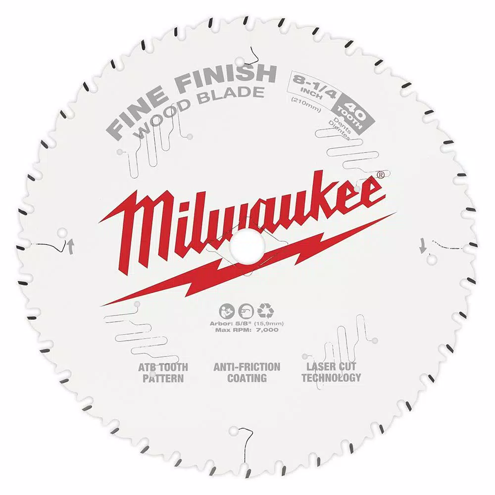 Milwaukee 8-1/4 in. 40-Tooth Fine Finish Circular Saw Blade
