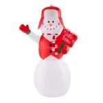 Unbranded 8 ft. Pre-Lit Inflatable Jolly Holiday Snowman Greeter with Sign, LED Lights thumbnail 1