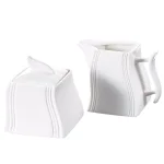 MALACASA White Porcelain Creamer Jug and Sugar Jar Set (2-Piece) thumbnail 1