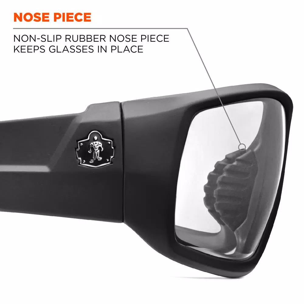 Ergodyne Skullerz Odin Matte Black Safety Glasses with Clear Scratch-Resistant Lenses