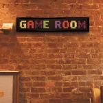 Crystal Art Gallery Game Room Framed LED Sign - Retro 8-Bit Arcade Style Wall Decor thumbnail 1