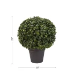 Pure Garden 23 in. Realistic Faux Boxwood Topiary Artificial Plant in Weighted Pot thumbnail 2