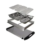 MegaChef 1.5L Stainless Steel Electric Buffet Server and Warming Tray with 3 Removable Crocks thumbnail 4