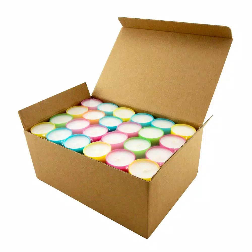 Stonebriar Collection Stonebriar Multicolor Tea Light Candles, Unscented Paraffin, 96-Pack