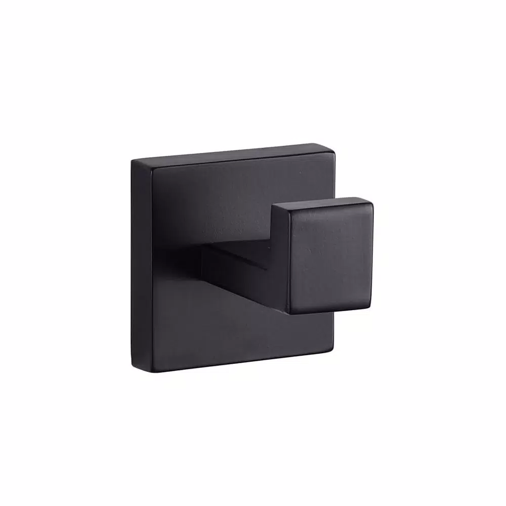 Lexora Bagno Lucido Stainless Steel Robe Hook, Matte Black