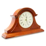 Bedford Clock Collection Mahogany Cherry Mantel Clock with 4 Chime Settings and Volume Control thumbnail 1