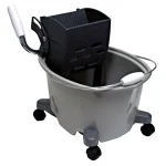 Quickie 5 Gallon Plastic Mop Bucket with Wringer and Heavy-Duty Steel Handle thumbnail 1