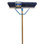 Quickie Job Site 24 in. Super Stiff Poly Push Broom with 60 in. Wood Handle (2-Pack) thumbnail 5