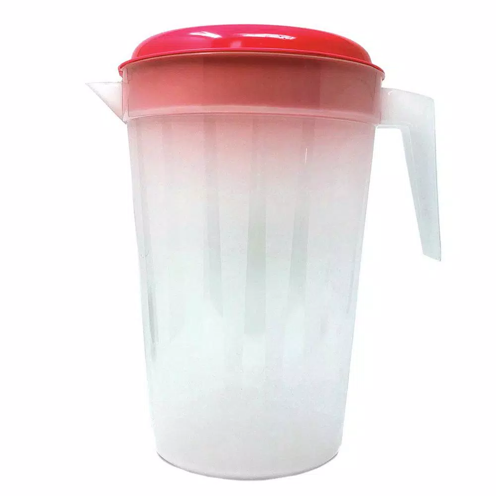 LavoHome 1 Gallon Clear Plastic Pitcher Jugs with Lids, 6-Pack, Assorted Colors