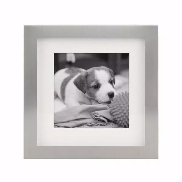 Stonebriar Collection Silver Metal Shadow Box Picture Frame Set, 5-Piece Gallery Wall Decor with White Mats