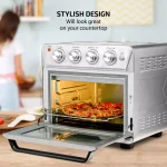 Ovente 1700W Stainless Steel Multi-Function Air Fryer Rotisserie Convection Oven & Dehydrator, 25L thumbnail 2