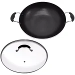 Starfrit Jumbo Nonstick Aluminum Wok with Tempered Glass Lid, 15 in. thumbnail 2