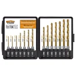 Montana Brand 14-Piece Titanium Coated Hex Shank Drill Bit Set thumbnail 1