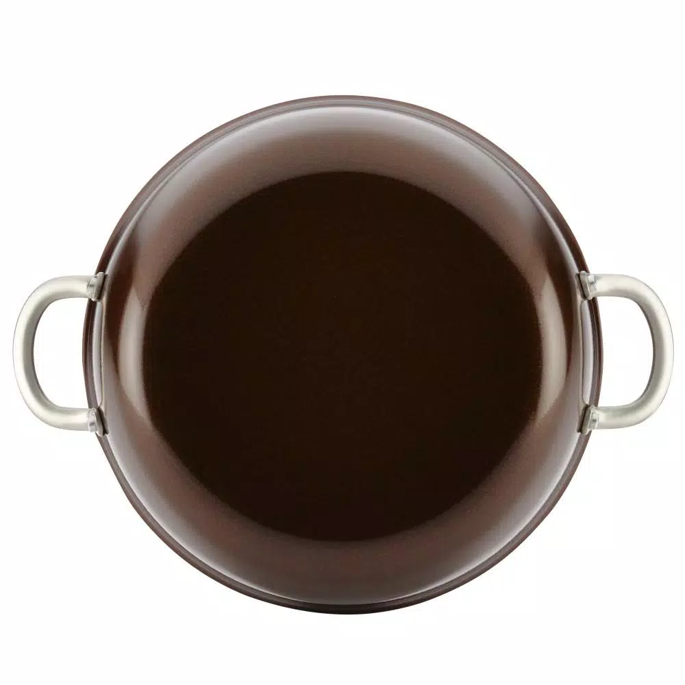 Ayesha Curry Ayesha Home Collection 7.5 Qt. Aluminum Nonstick Stock Pot with Glass Lid, Brown Sugar