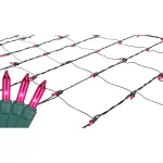 Northlight 4 ft. x 6 ft. Pink Mini Net Style Christmas Lights with Green Wire, 150 Bulbs thumbnail 1