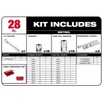 Milwaukee 1/4 in. Drive SAE & Metric Ratchet and Socket Mechanics Tool Set, 54-Piece thumbnail 3