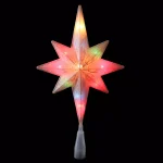 Northlight 11 in. Frosted Bethlehem Star Christmas Tree Topper with Multi-Color Lights and Gold Scrolling Design thumbnail 1