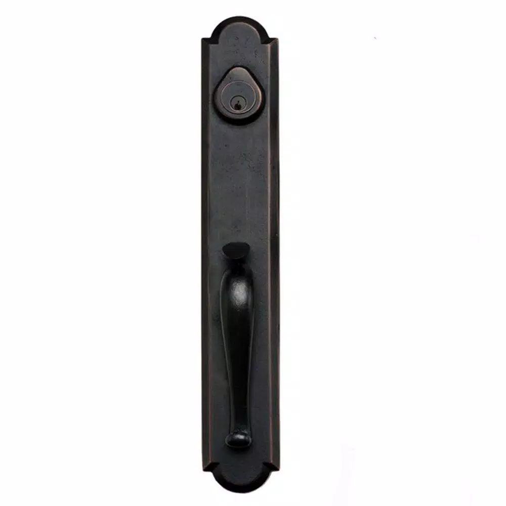 Delaney Hardware Sandcast Collection Valero Aged Bronze Single Cylinder Deadbolt Entry Handleset with Tulum Knob