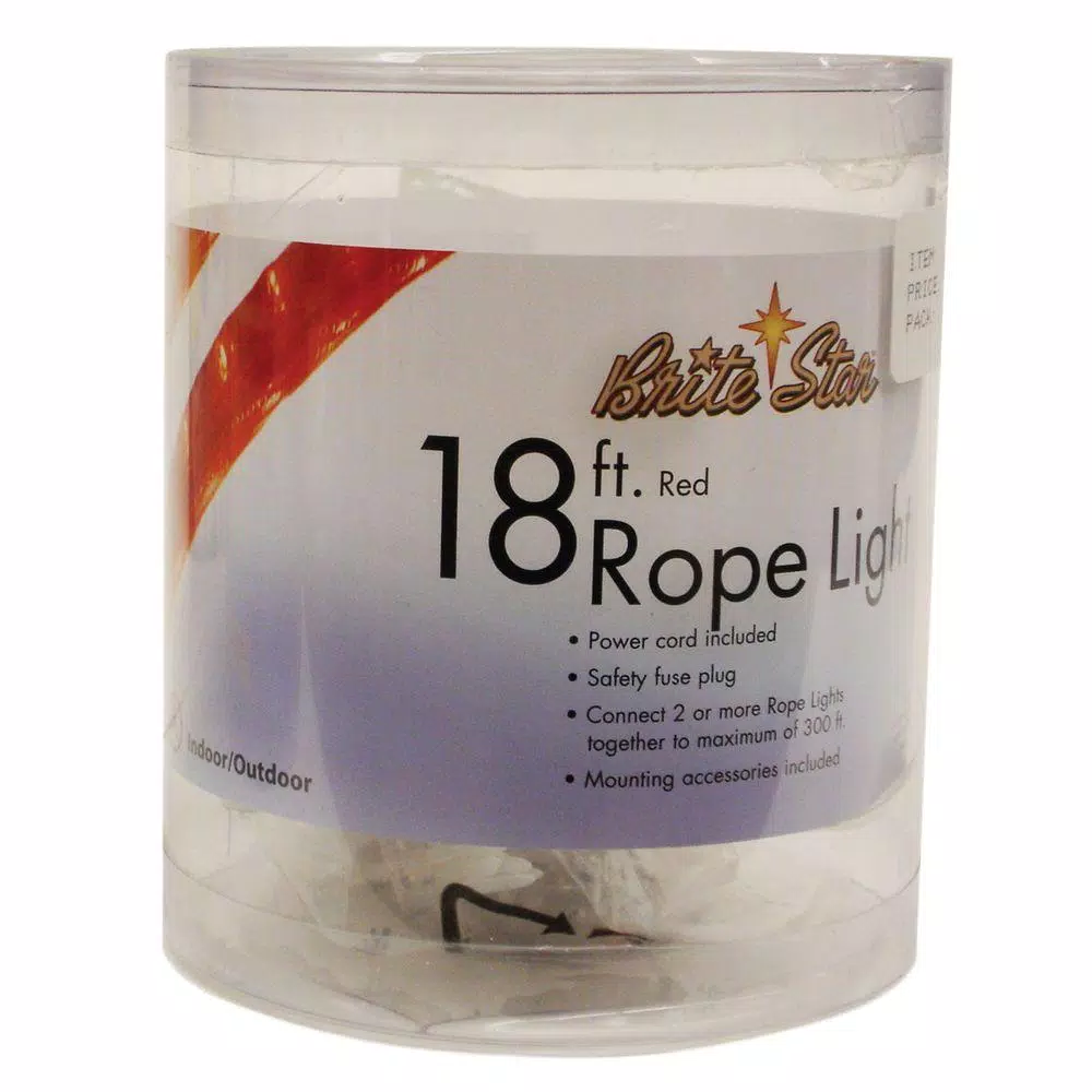Brite Star 18 ft. Red Rope Light with 50 Clear Mini Incandescent Bulbs