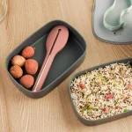BergHOFF Leo Grey and Mint 3-Piece Dual Bento Box Set - Microwave & Freezer Safe Lunch Containers thumbnail 5