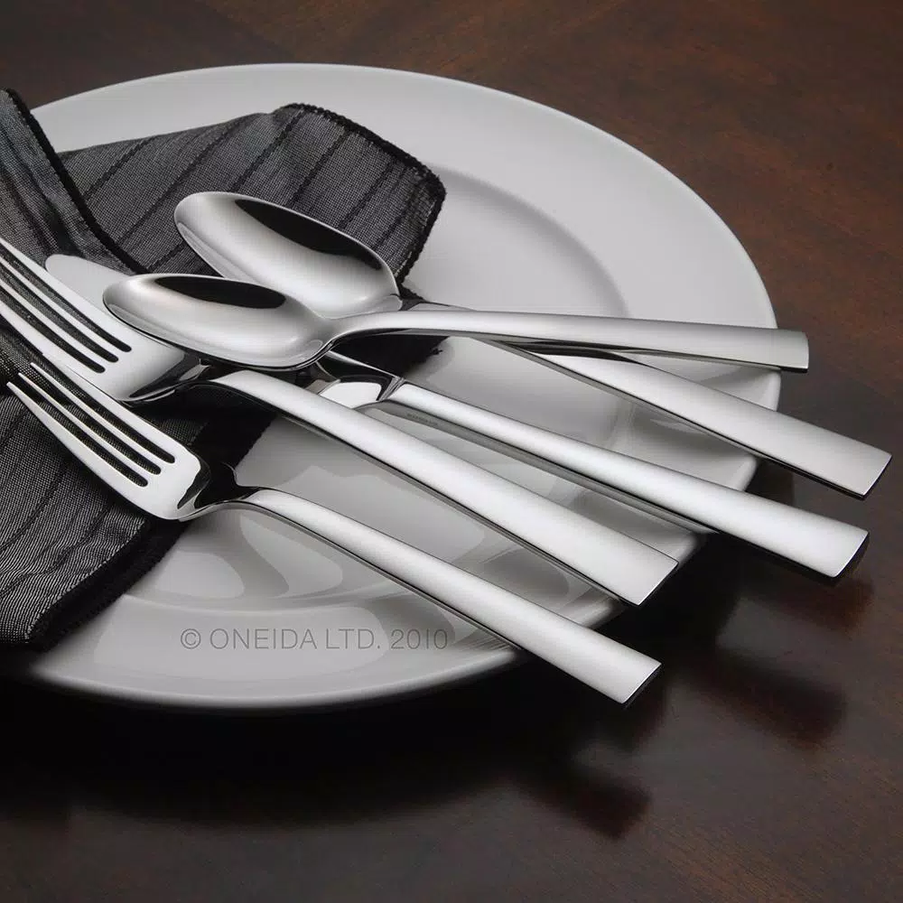 Oneida Madison Avenue 45-Piece 18/0 Stainless Steel Flatware Set, Service for 8