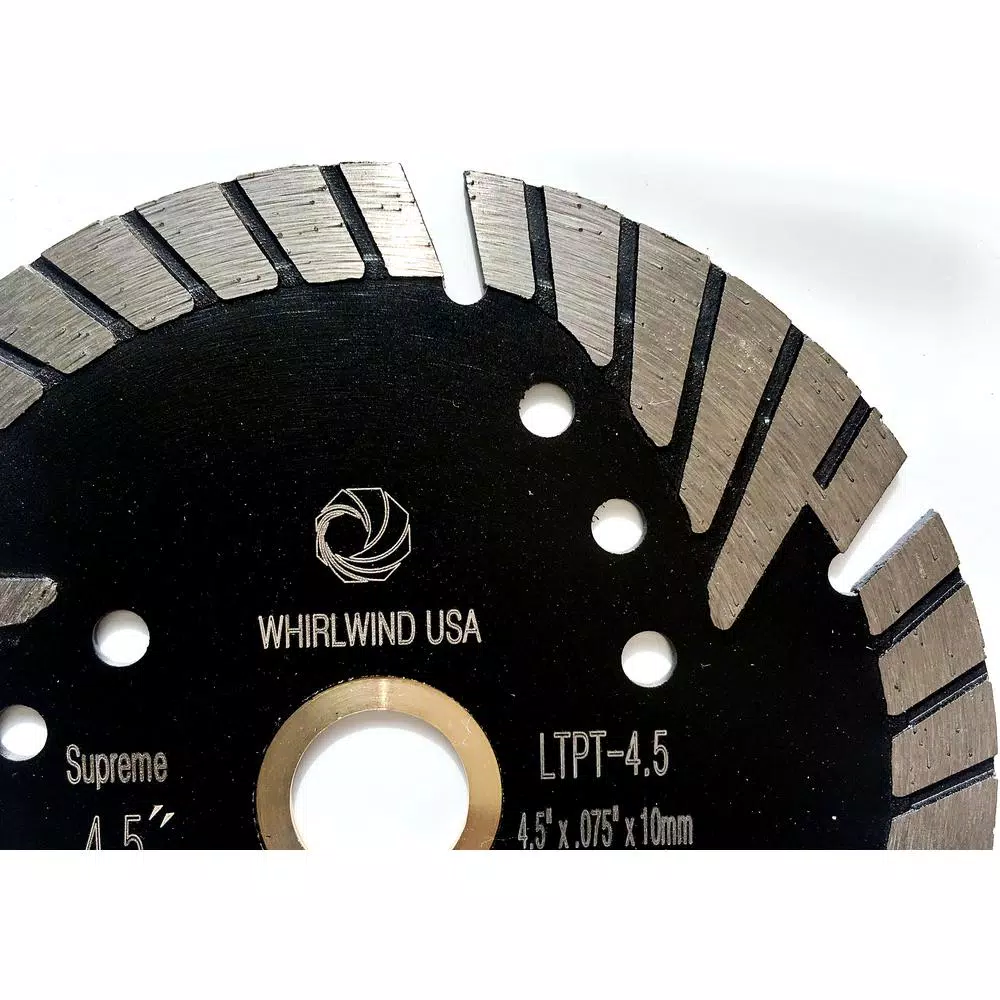 Whirlwind USA 4-1/2 in. Turbo Segmented Diamond Saw Blade for Granite, Marble, and Concrete