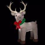 Home Accents Holiday 11 ft. Pre-Lit Giant Airblown Inflatable Fuzzy Reindeer with LED Lights thumbnail 8