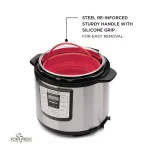 Fox Run 6 Qt. Red Collapsible Silicone Steamer Basket Insert for Instant Pot thumbnail 4