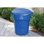 Rubbermaid Roughneck 32 Gallon Outdoor Recycling Bin, Blue thumbnail 8