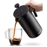 Belwares 34 oz. Black Stainless Steel French Press Coffee Maker thumbnail 1