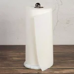 Creative Home Natural Marble Paper Towel Holder with Gunmetal Metal Pole, 12 in. Height thumbnail 1