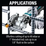 Makita 18V LXT Cordless Steel Rod Flush-Cutter Kit with 5.0 Ah Battery and Charger thumbnail 10