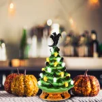 Costway 11.5 in. Green Ceramic LED Haunted Halloween Tree with Ghost and Skeleton Accents thumbnail 8