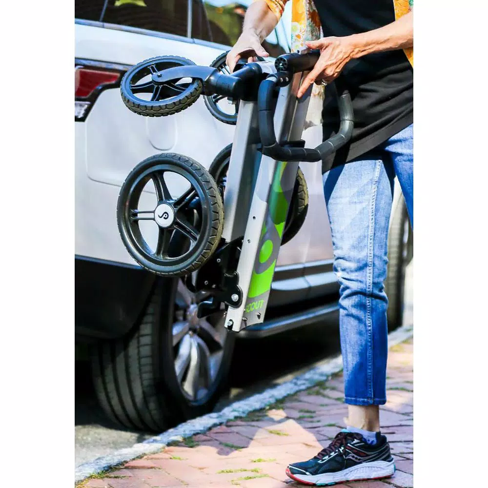 Unbranded Scout Folding Aluminum Cleaning Cart with Removable Baskets and Swivel Wheels