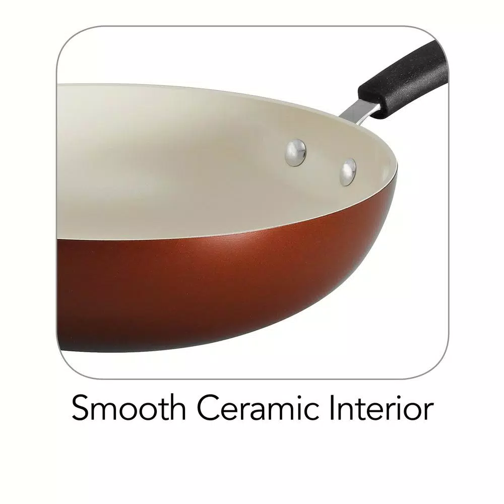 Tramontina Style Ceramica 11 in. Stir-Fry Pan, Metallic Copper