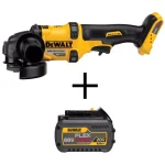 DEWALT 60V MAX FLEXVOLT Brushless 4-1/2 in. to 6 in. Angle Grinder with Kickback Brake & 6.0 Ah Battery thumbnail 1