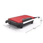 Chef Buddy 760W Red Non-Stick Panini Press and Countertop Grill thumbnail 5